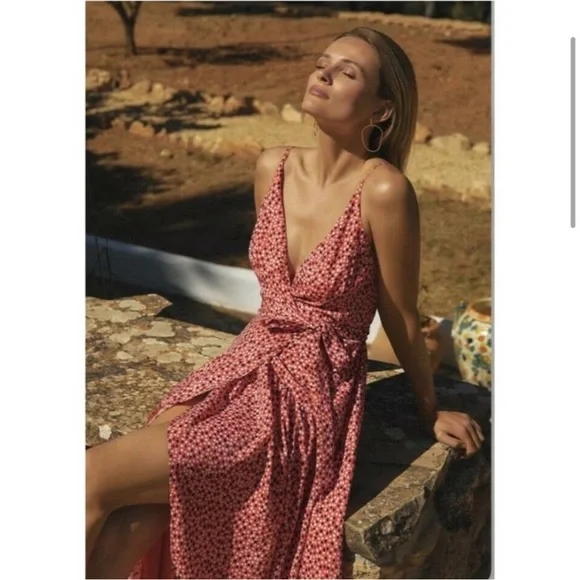 NWT Anthropologie Hutch Flutter Wrap Midi Dress MP NWT - Picture 3 of 15